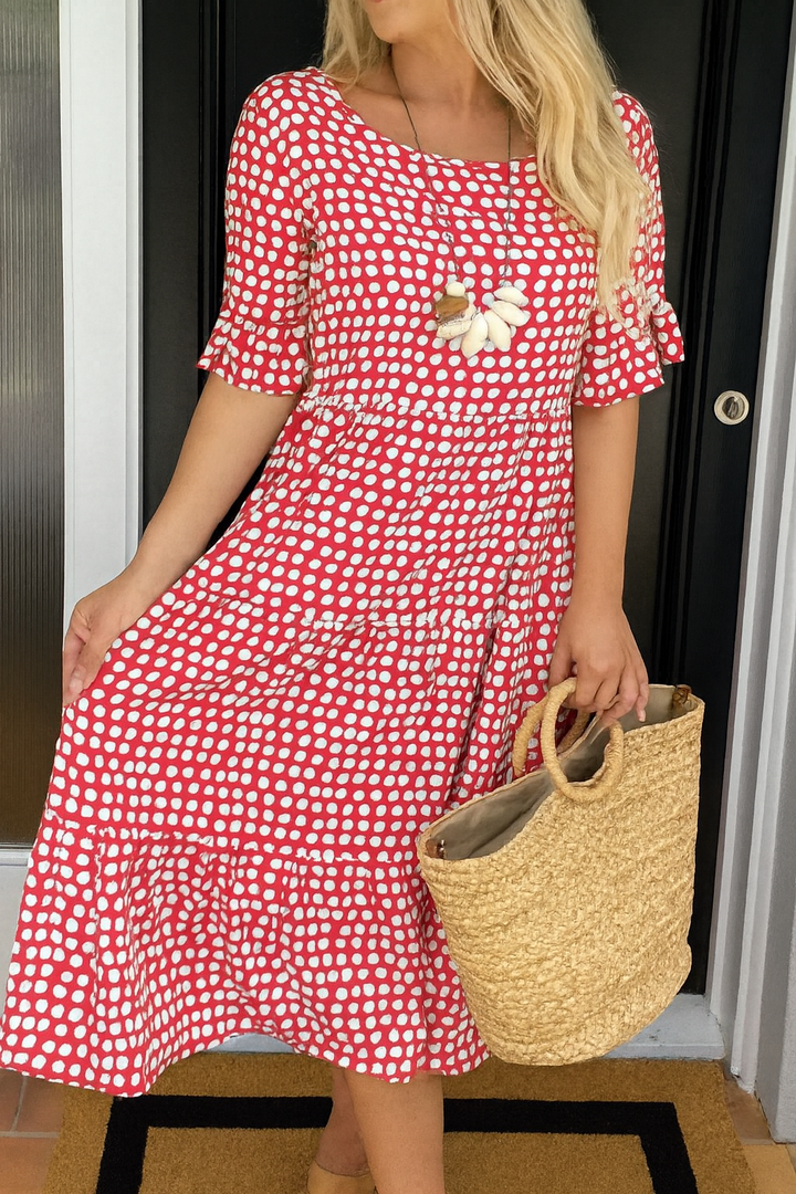 Rosalie | Robe Midi à Manches Courtes