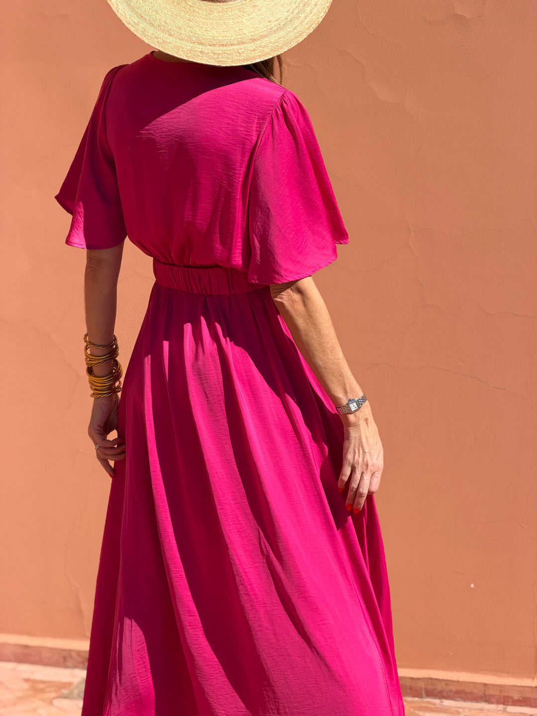 Robe Benedictine - Manches Courtes - Fuchsia