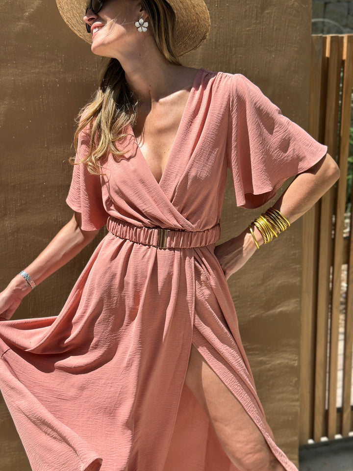 Robe Benedictine - Manches Courtes - Rose Poudré