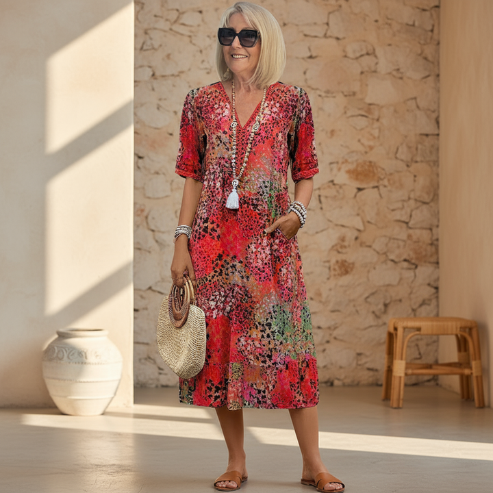 Veronica | Robe Midi Vibrante